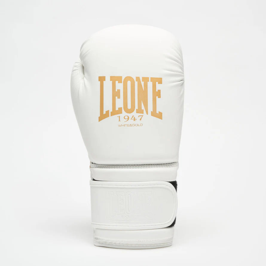 LEONE WHITE & GOLD EDITION BOXING GLOVES