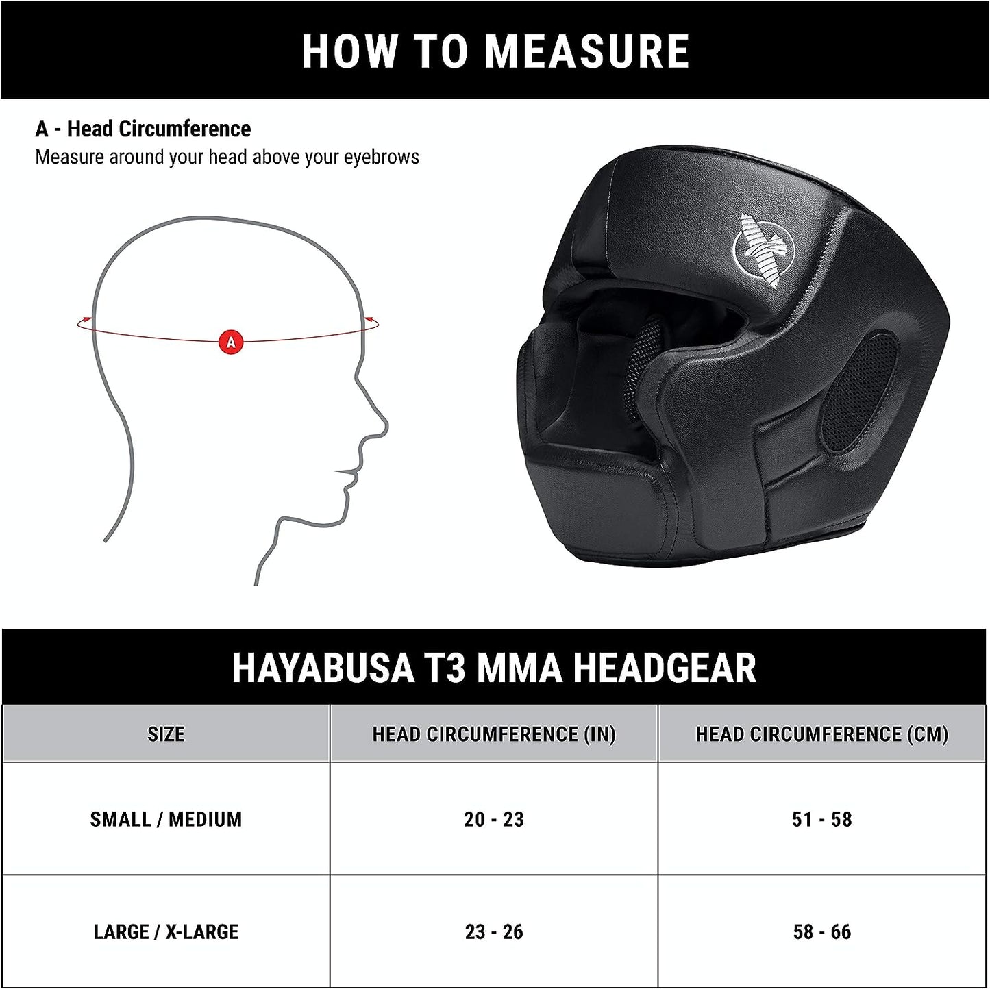 HAYABUSA T3 MMA HEADGEAR - Various Colors