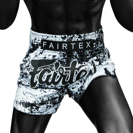 FAIRTEX SLIM CUT THAI SHORTS - Grunge White