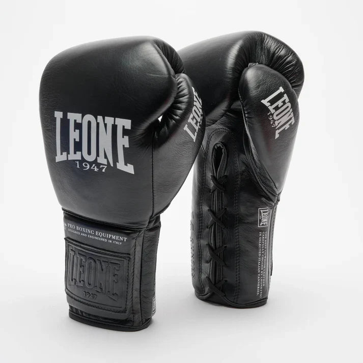 LEONE THE GREATEST BOXING GLOVES - LACEUP - Black