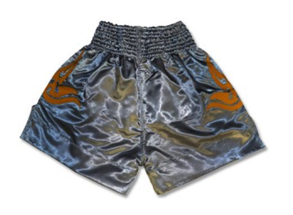 RING TO CAGE THAI SHORTS - Silver/Gold