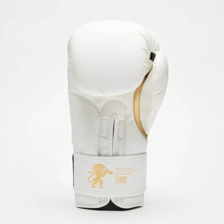 LEONE WHITE & GOLD EDITION BOXING GLOVES