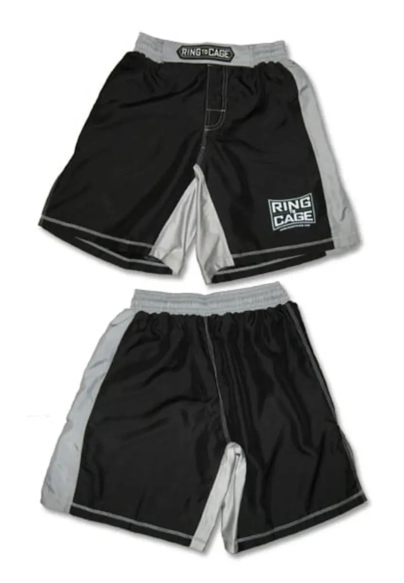 Ring To Cage Premium MMA Shorts - Black/Gray