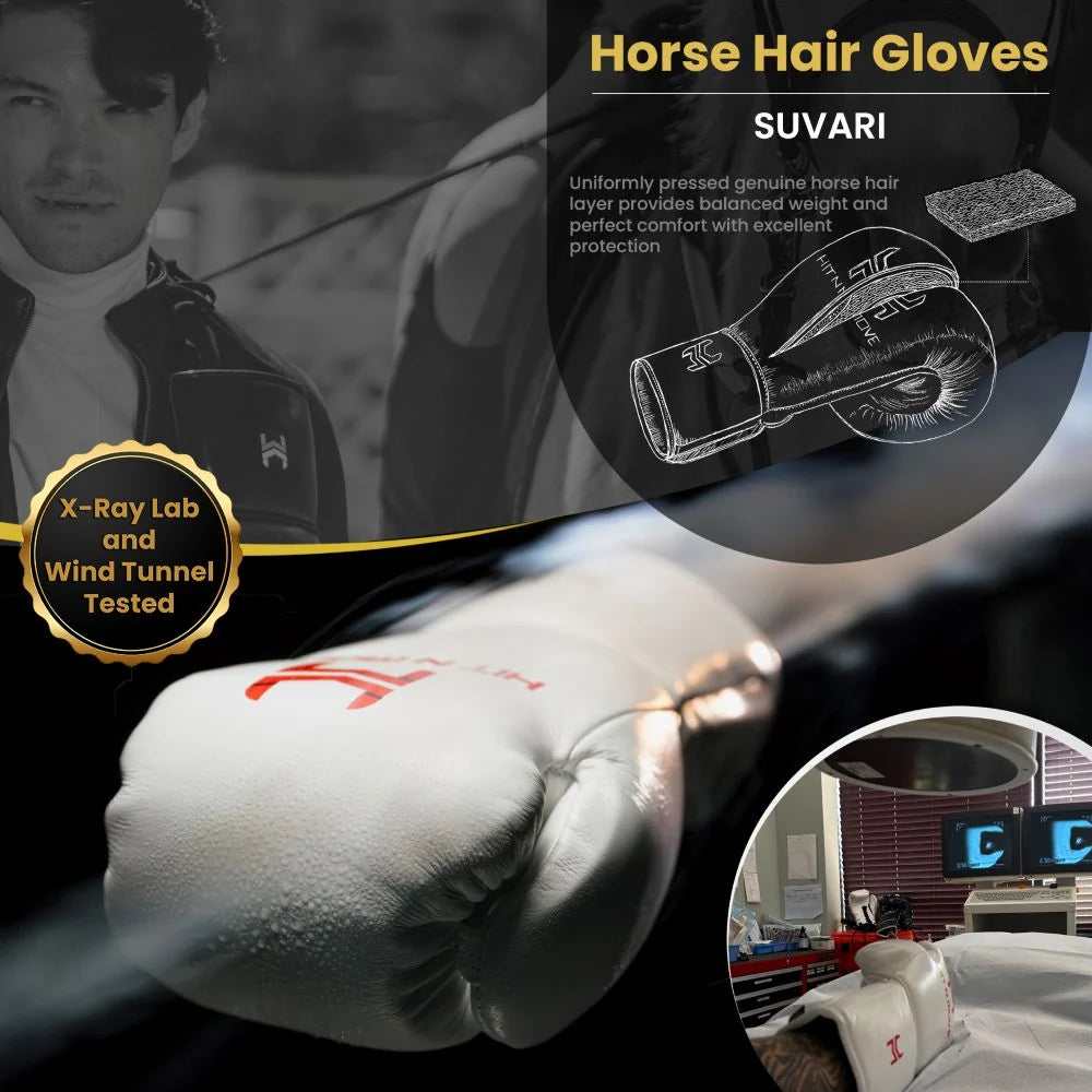 Hit N Move Horse Hair Suvari LaceUp Boxing Gloves - Multiple Colors