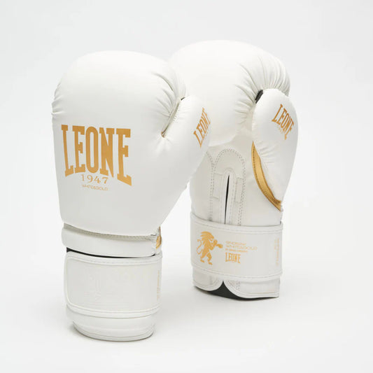 LEONE WHITE & GOLD EDITION BOXING GLOVES