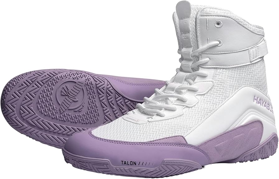 HAYABUSA TALON BOXING SHOES - White/Lavender