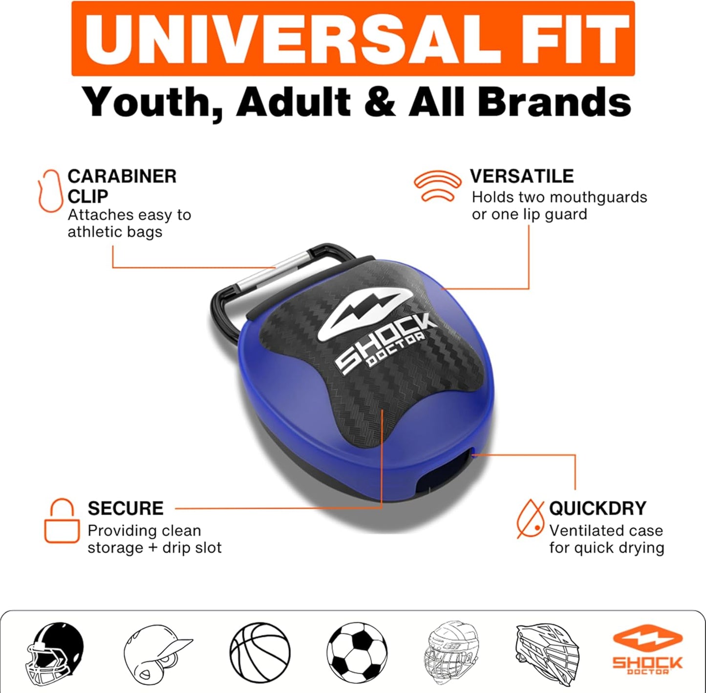 Shock Doctor Mouthguard Case - Multiple Colors