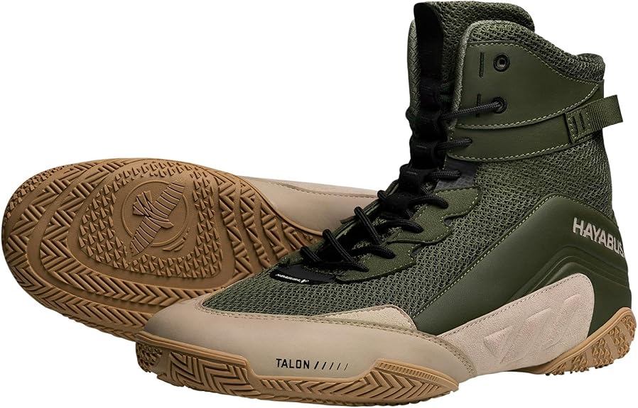 HAYABUSA TALON BOXING SHOES - Green/Tan