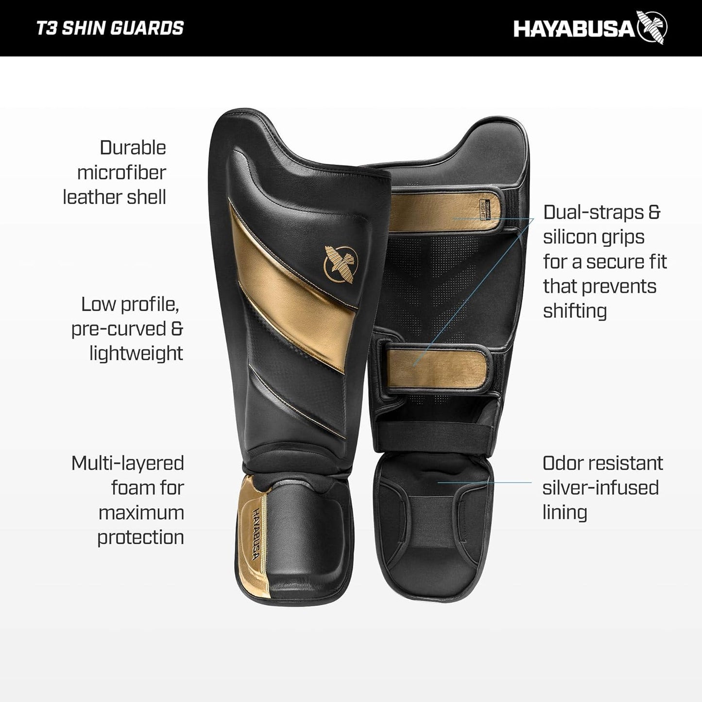 HAYABUSA T3 STRIKING SHIN GUARDS - Various Colors