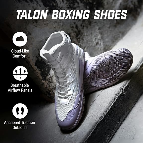 HAYABUSA TALON BOXING SHOES - White/Lavender