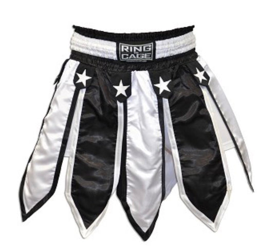 Ring To Cage Thai Shorts - Gladiator - Black/White