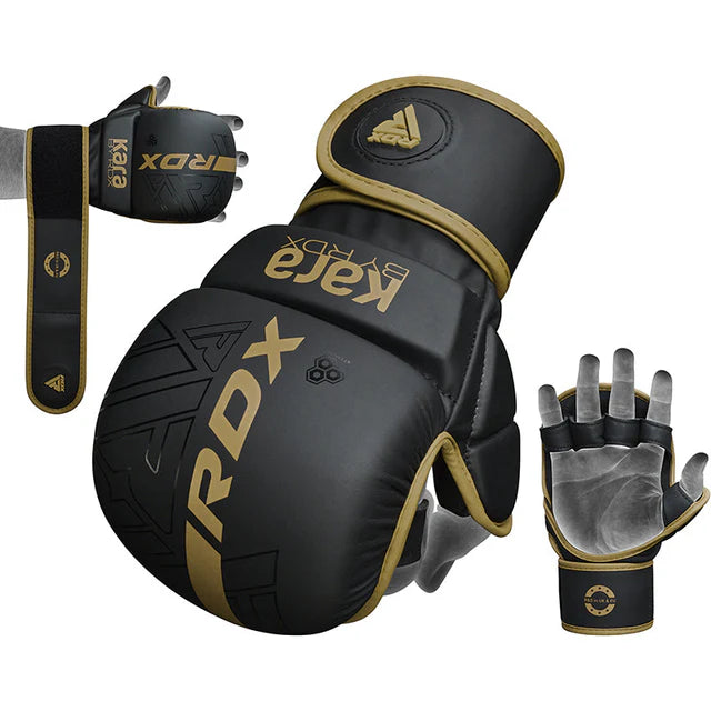 RDX F6 KARA MMA SPARRING GLOVES - 7oz - Gold