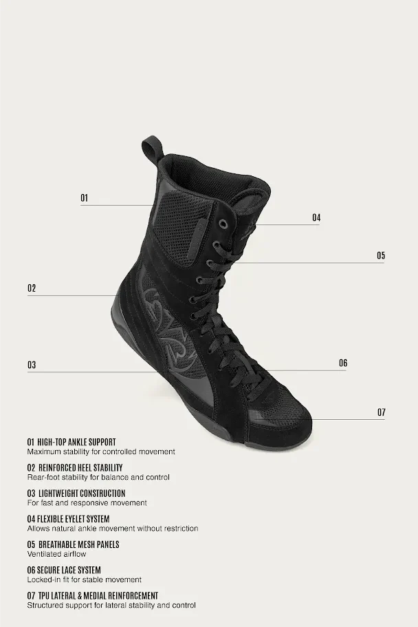 Rival RSX-Guerrero 03 High-Top Boxing Shoes - Black - 2026
