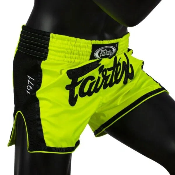 FAIRTEX SLIM CUT THAI SHORTS - LIME GREEN