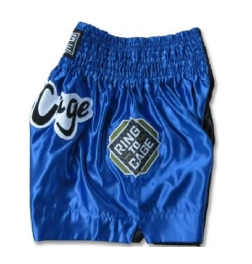 RING TO CAGE THAI SHORTS - Black/Blue