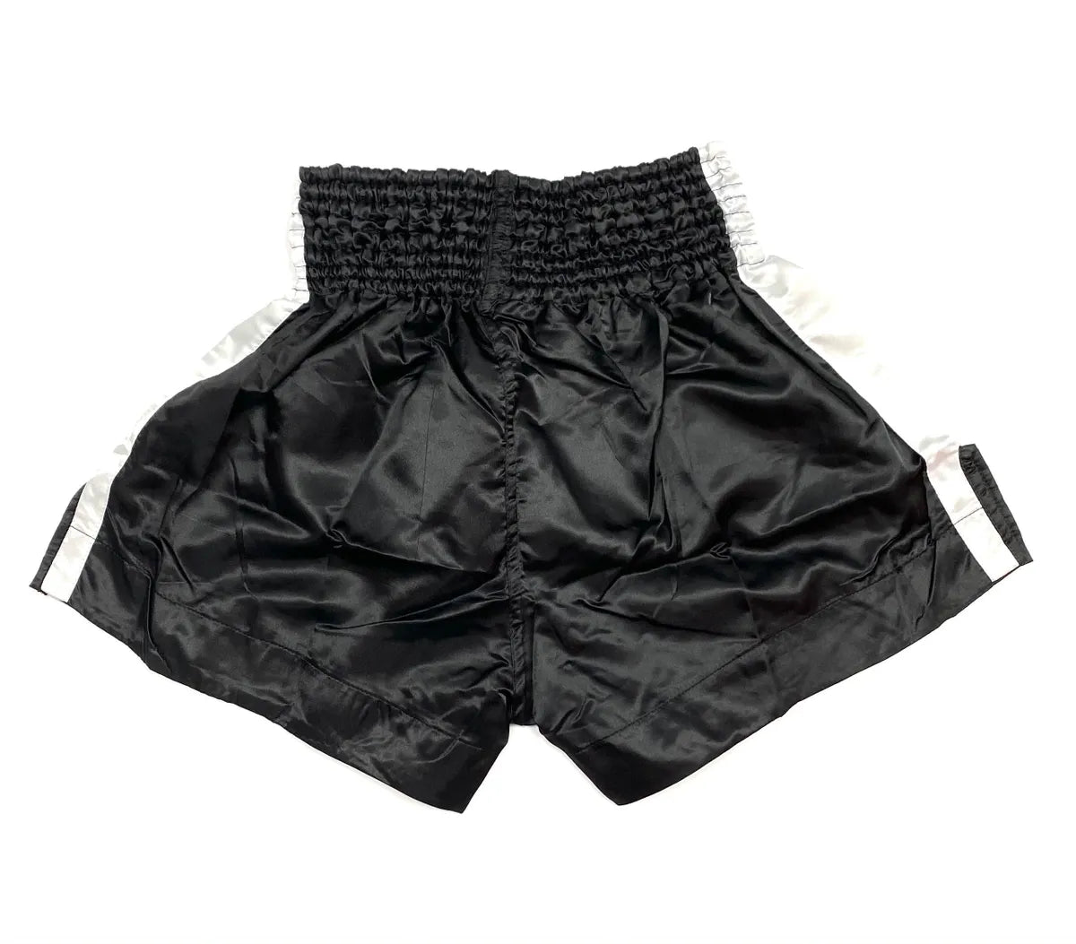 RING TO CAGE THAI SHORTS - Black w/White Stripe