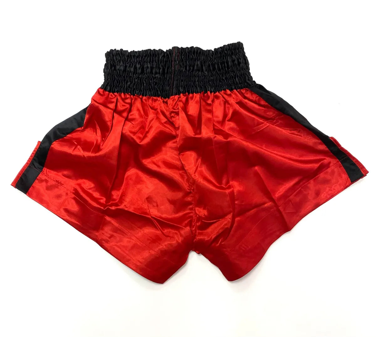 RING TO CAGE THAI SHORTS - Red w/Black Stripe