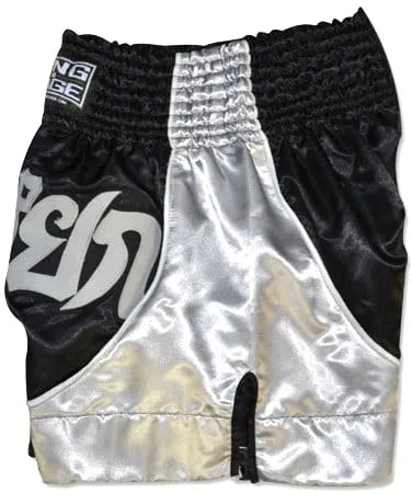 RING TO CAGE THAI SHORTS - Black/Silver