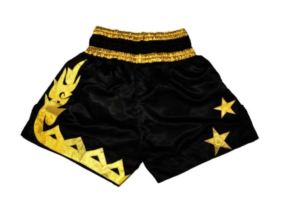 RING TO CAGE THAI SHORTS - Black/Gold