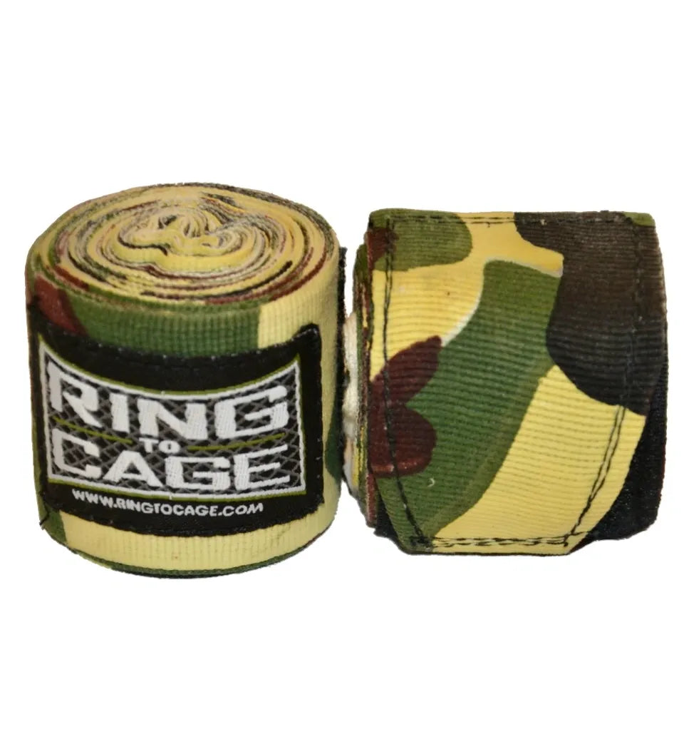 RING TO CAGE HAND WRAPS - Green Traditional Camo