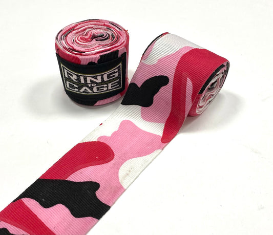 RING TO CAGE HAND WRAPS - Pink Camo