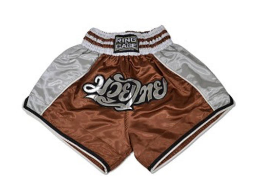 RING TO CAGE THAI SHORTS - Brown/Silver