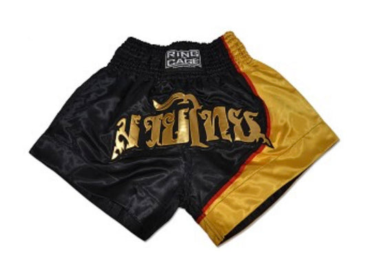 Ring to Cage Thai Shorts - Black/Gold/Red